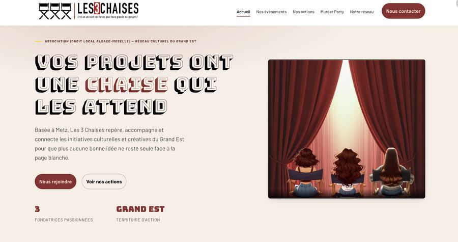 Nouveau site Les 3 Chaises, après refonte